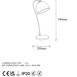 Emob Acuka Tischlampe | METALLGEHÄUSE |