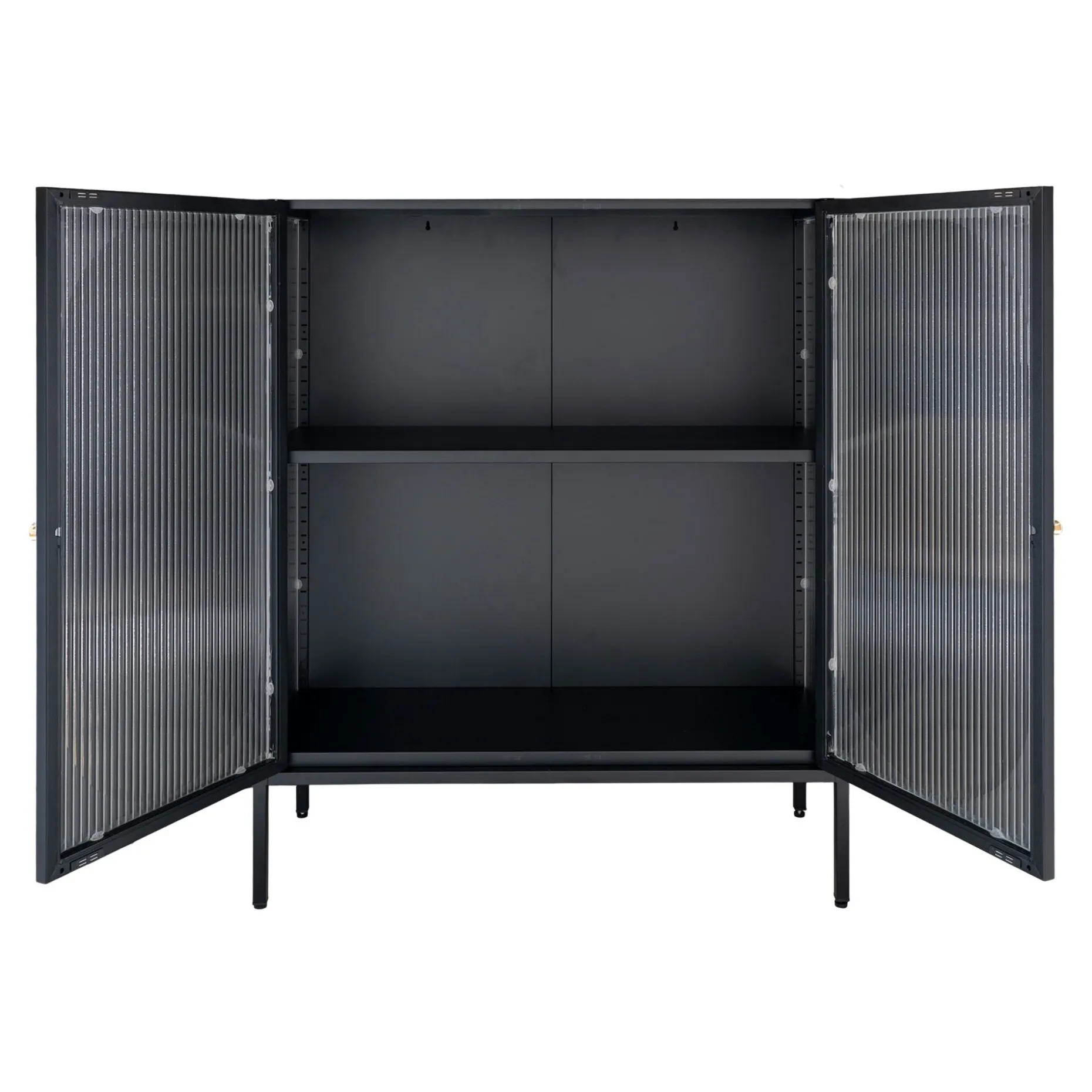 Adelaide Schwarzer Vitrinenschrank 90x35x110 cm