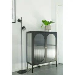 Adelaide Schwarzer Vitrinenschrank 90x35x110 cm