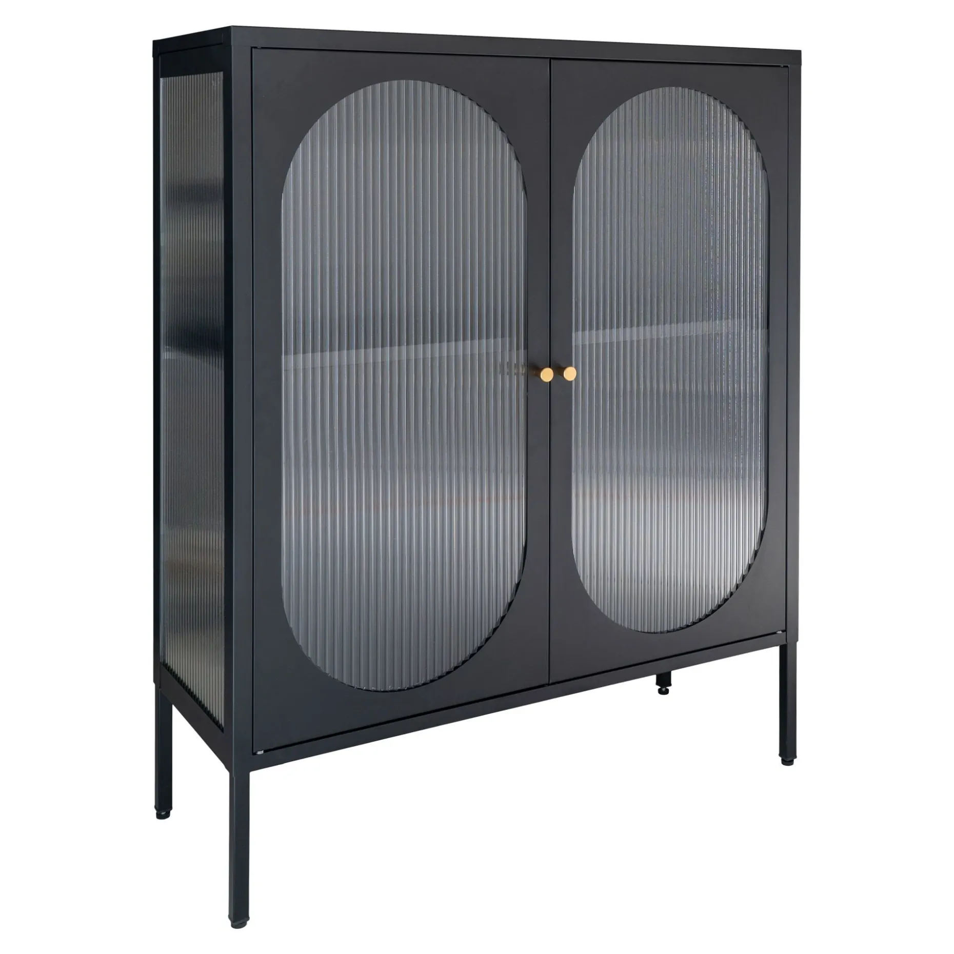 Adelaide Schwarzer Vitrinenschrank 90x35x110 cm