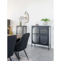 Adelaide Schwarzer Vitrinenschrank 90x35x110 cm
