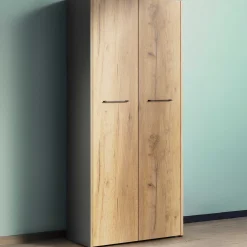Aktenschrank Robert 196 cm 2 Türen - Anthrazit/Eiche