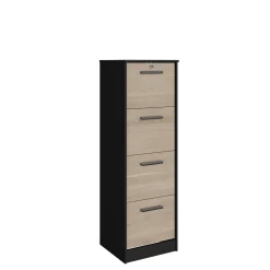 Aktenschrank Sil-138cm-4 Schubladen-schwarz/schick
