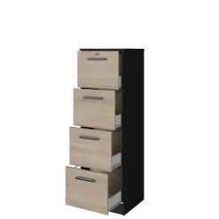 Aktenschrank Sil-138cm-4 Schubladen-schwarz/schick
