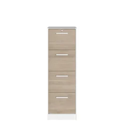 Aktenschrank Sil-138cm-4 Schubladen-weiß/Eiche