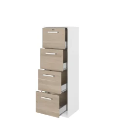 Aktenschrank Sil-138cm-4 Schubladen-weiß/Eiche