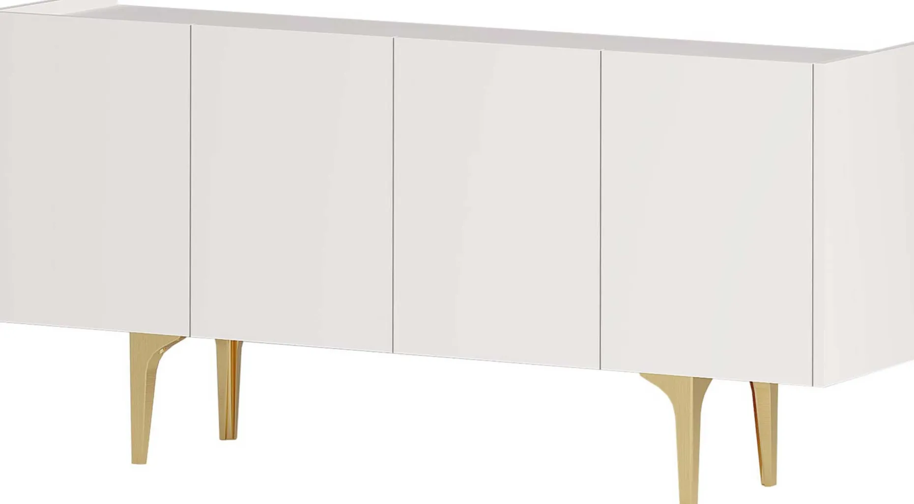Albina Konsole | 100 % MELAMIN | Weiß, Gold