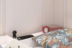 Alexandrie Doppelhochbett - 90x200 - mit Schreibtisch - Eiche/Weiß