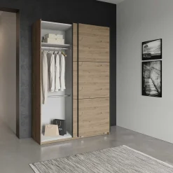 Alhambra Kleiderschrank - 148x60x223,70 cm - Braun/ Spanplatte
