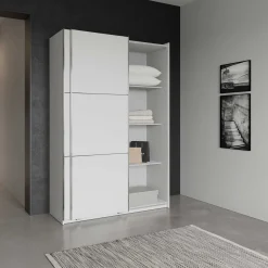 Alhambra Kleiderschrank - 148x60x223,70 cm - Weiß/Spanplatte