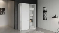 Alhambra Kleiderschrank - 148x60x223,70 cm - Weiß/Spanplatte