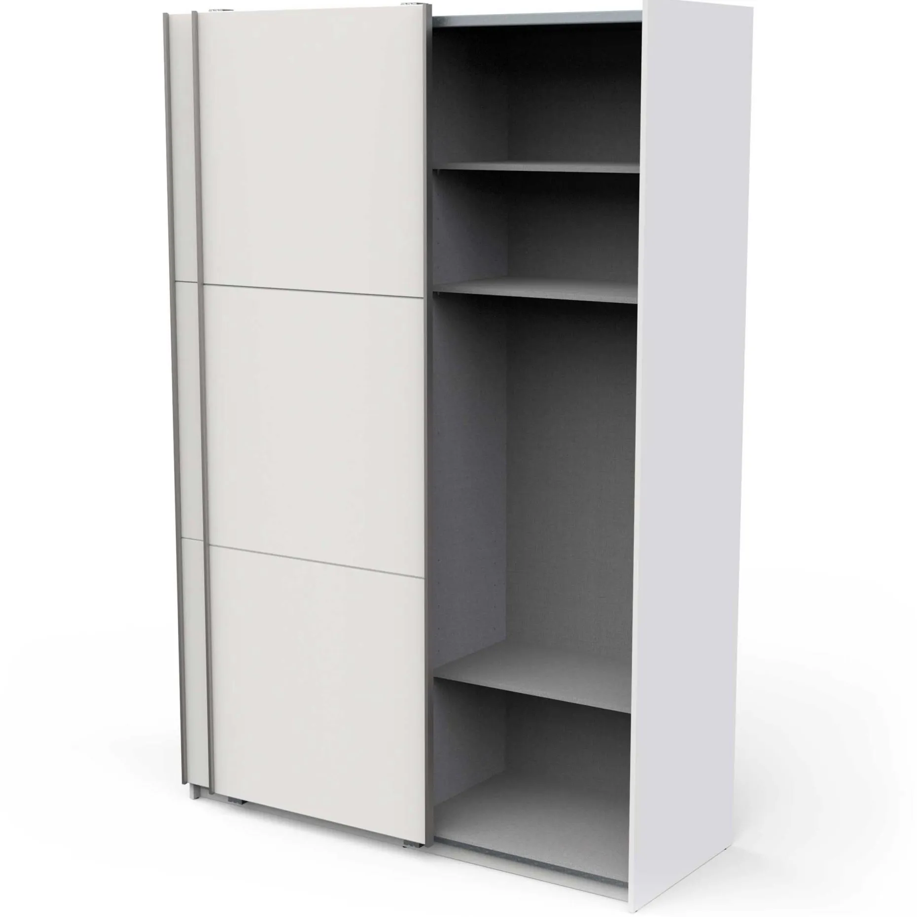 Alhambra Kleiderschrank - 148x60x223,70 cm - Weiß/Spanplatte