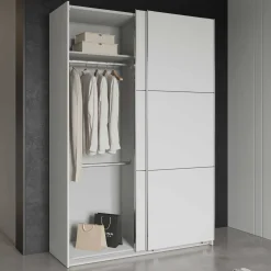 Alhambra Kleiderschrank - 148x60x223,70 cm - Weiß/Spanplatte