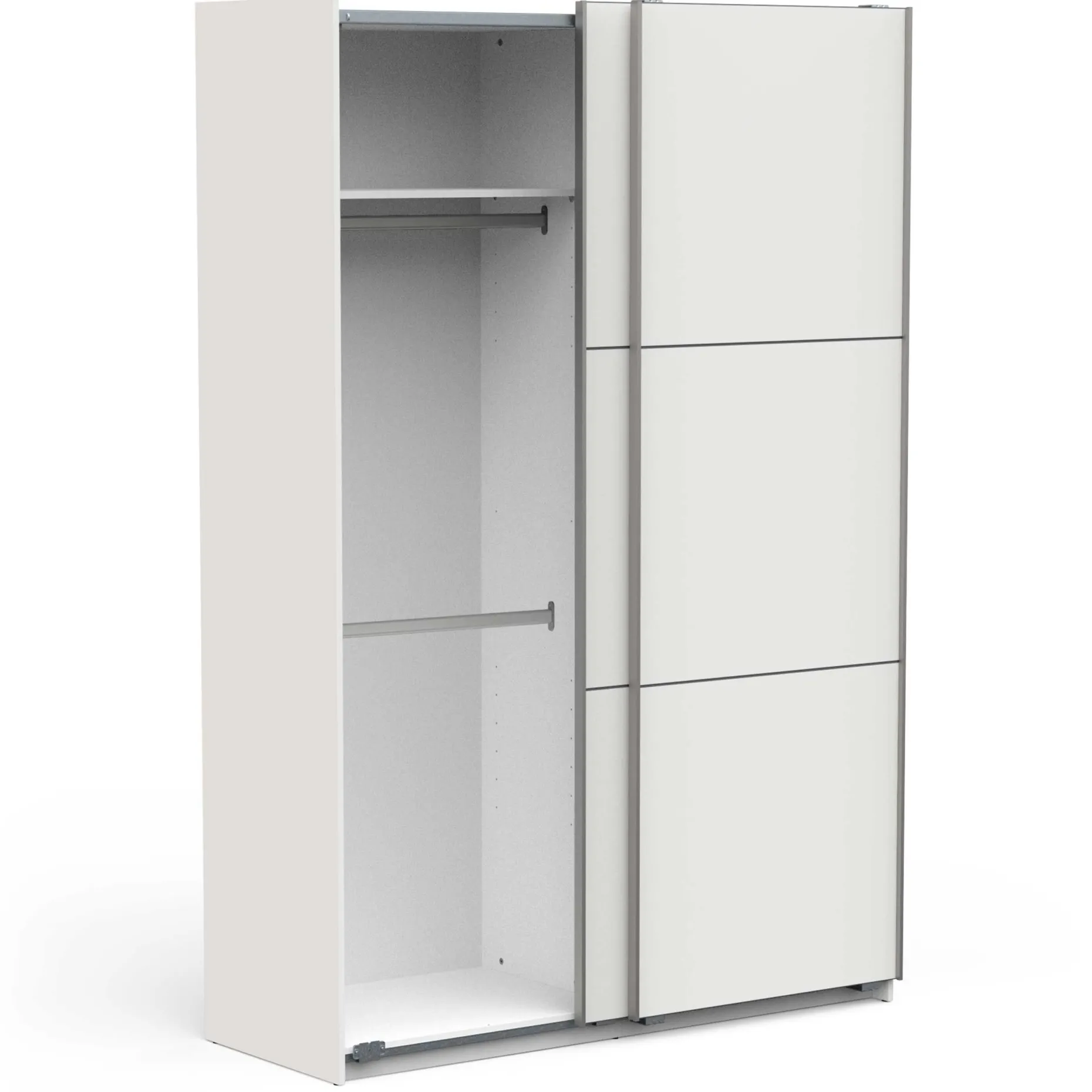Alhambra Kleiderschrank - 148x60x223,70 cm - Weiß/Spanplatte