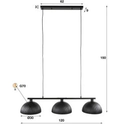 Emob Alinette Hängeleuchte 120 cm-Artic