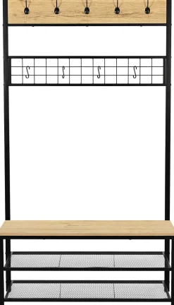 Alizee Kleiderschrank - 100x40x180cm - Eiche Dekor/schwarz