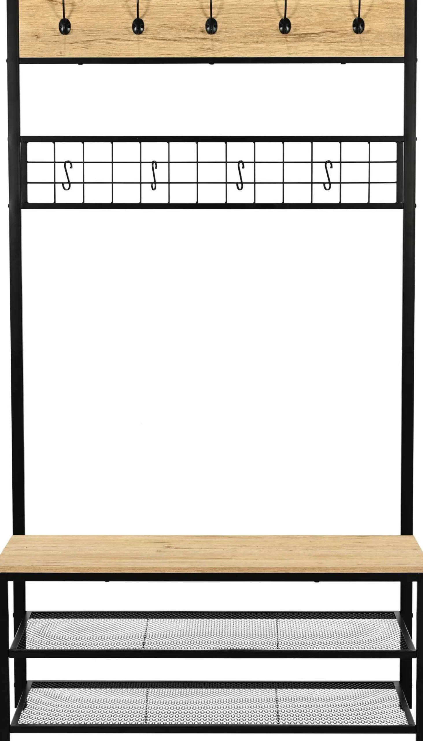 Alizee Kleiderschrank - 100x40x180cm - Eiche Dekor/schwarz