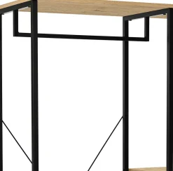 Alizee Kleiderständer - 90x40x167cm - mit Kleiderstange und 2 Einlegeböden - Eiche Dekor/schwarz