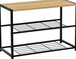 Alizee Schuhbank - 63x30x43cm - Eiche Dekor/schwarz