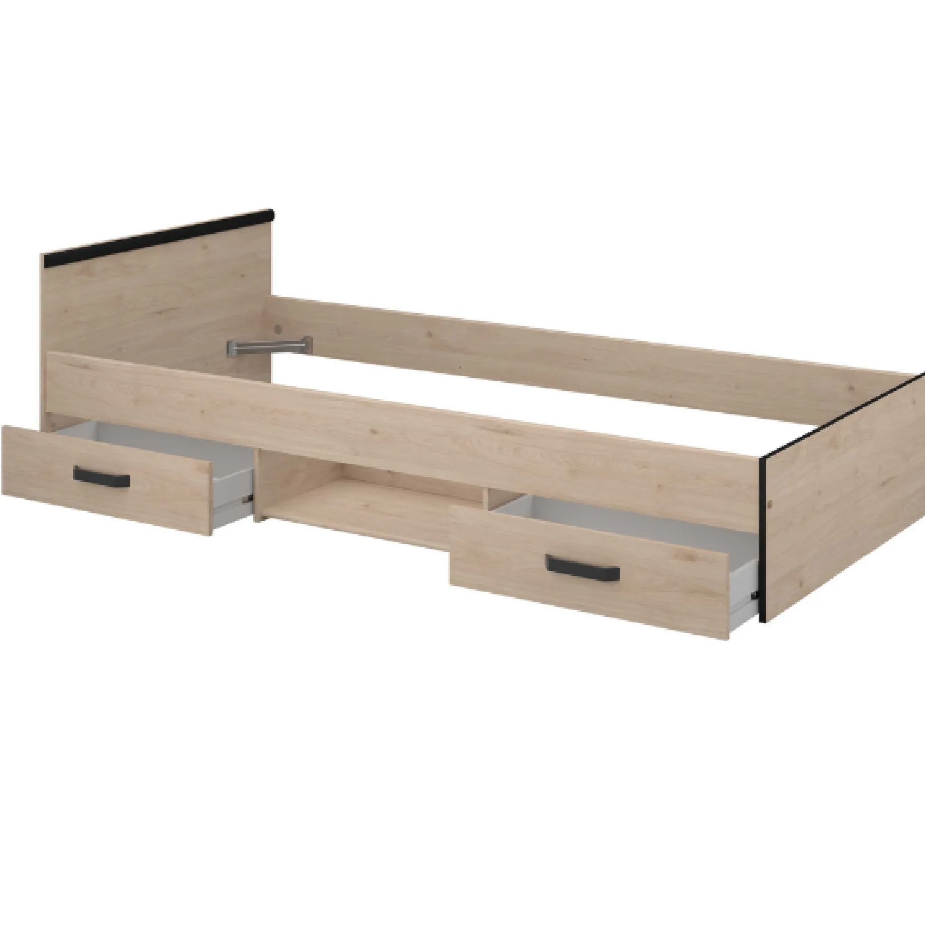 AlmaKinderzimmer : Bett 90x200cm, Nachttisch, Schreibtisch - Eiche Dekor