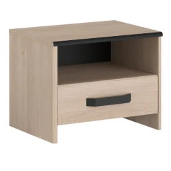 Kinder Parisot AlmaKinderzimmer : Bett 90x200cm, Nachttisch, Kommode - Eiche Dekor