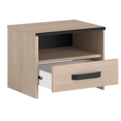 Kinder Parisot AlmaKinderzimmer : Bett 90x200cm, Nachttisch, Kommode - Eiche Dekor