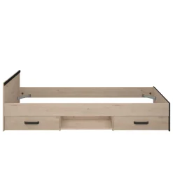 Kinder Parisot AlmaKinderzimmer : Bett 90x200cm, Nachttisch, Kommode - Eiche Dekor