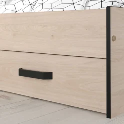 Kinder Parisot AlmaKinderzimmer : Bett 90x200cm, Nachttisch, Kommode - Eiche Dekor