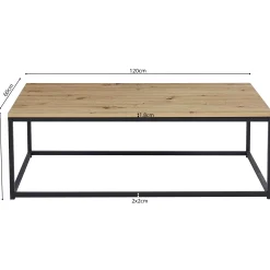 Rousseau Altes Eichendekor Couchtisch - Dallas | H-H 40 x B-L 120 x T-P 60 cm