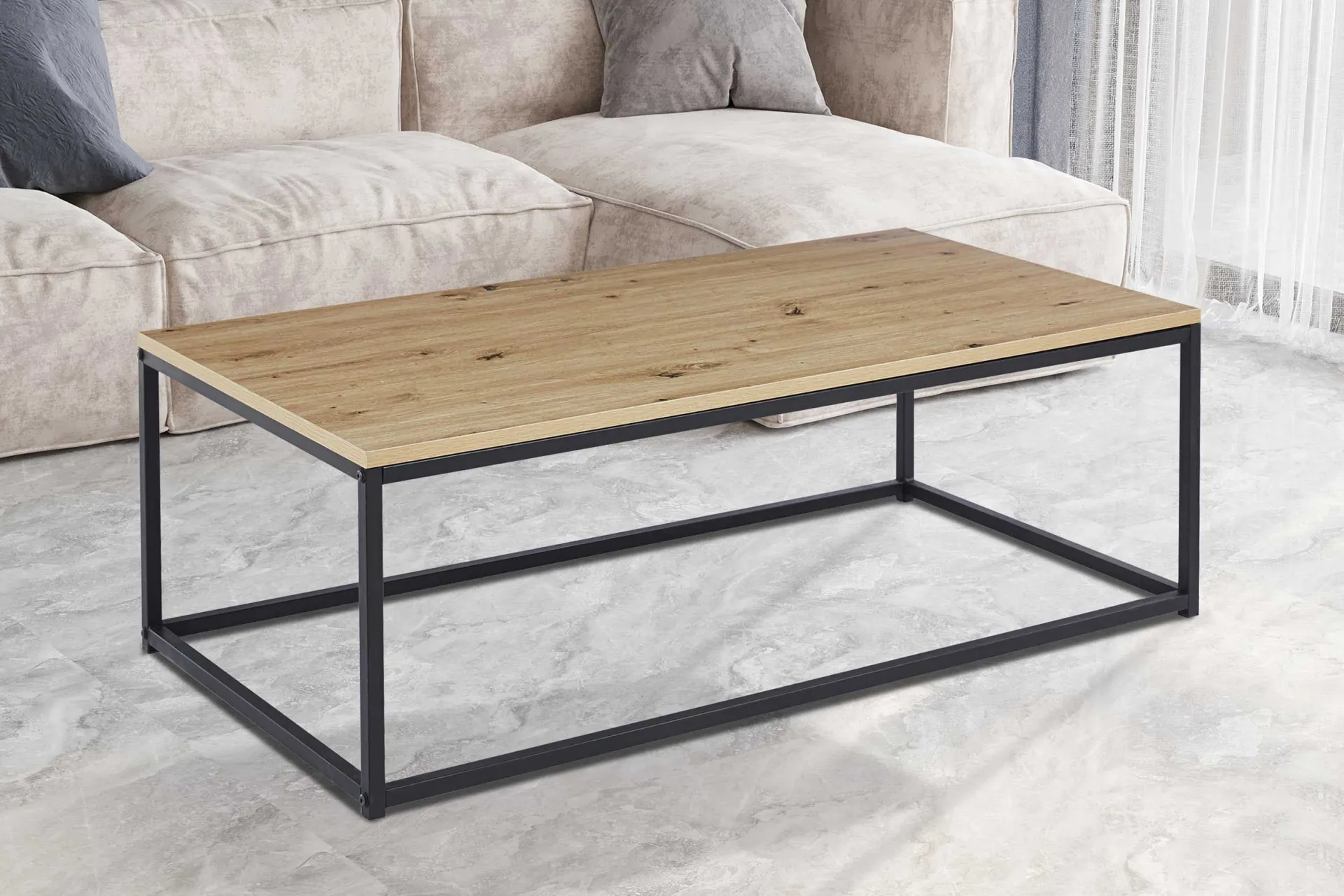 Rousseau Altes Eichendekor Couchtisch - Dallas | H-H 40 x B-L 120 x T-P 60 cm