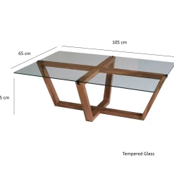 Emob Amalfi Couchtisch | GEHÄRTETES GLAS | Walnuss