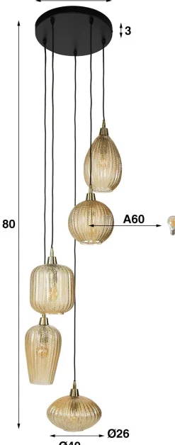 Emob Ambrioso Hängeleuchte 40 cm-amber