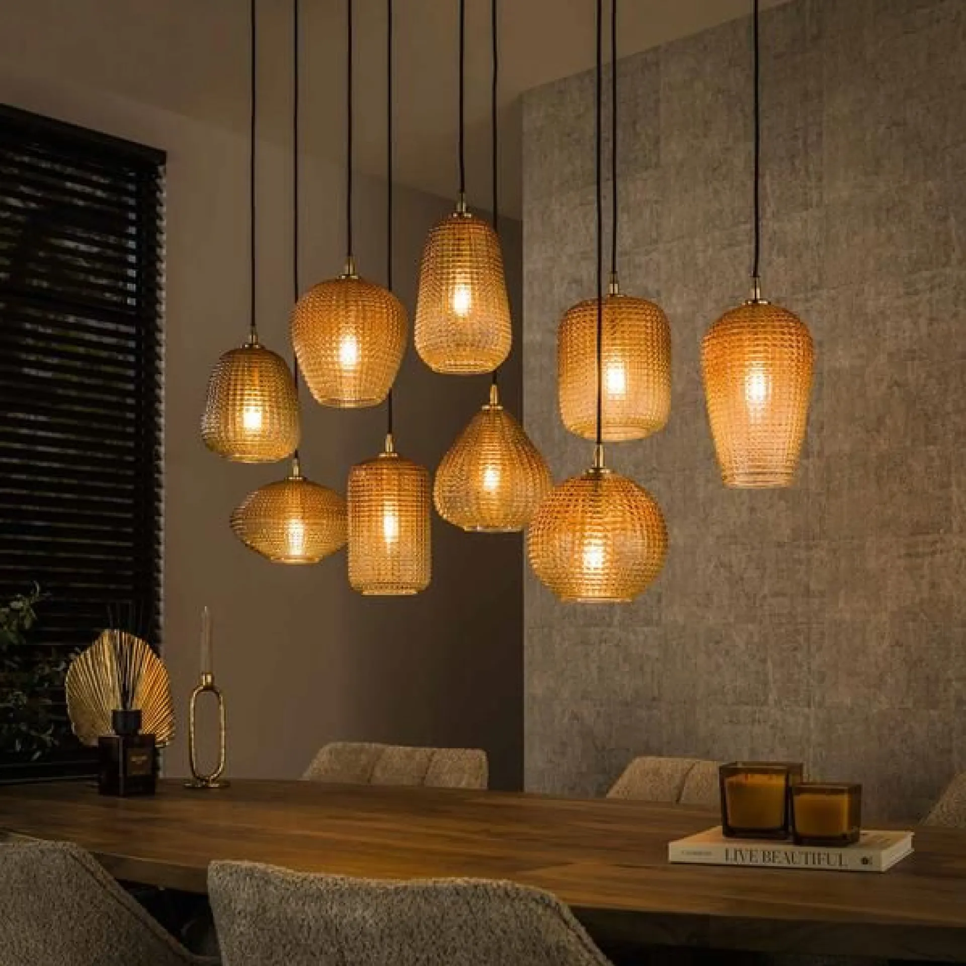 Emob Ambrioso Hängeleuchte 120 cm-Amber