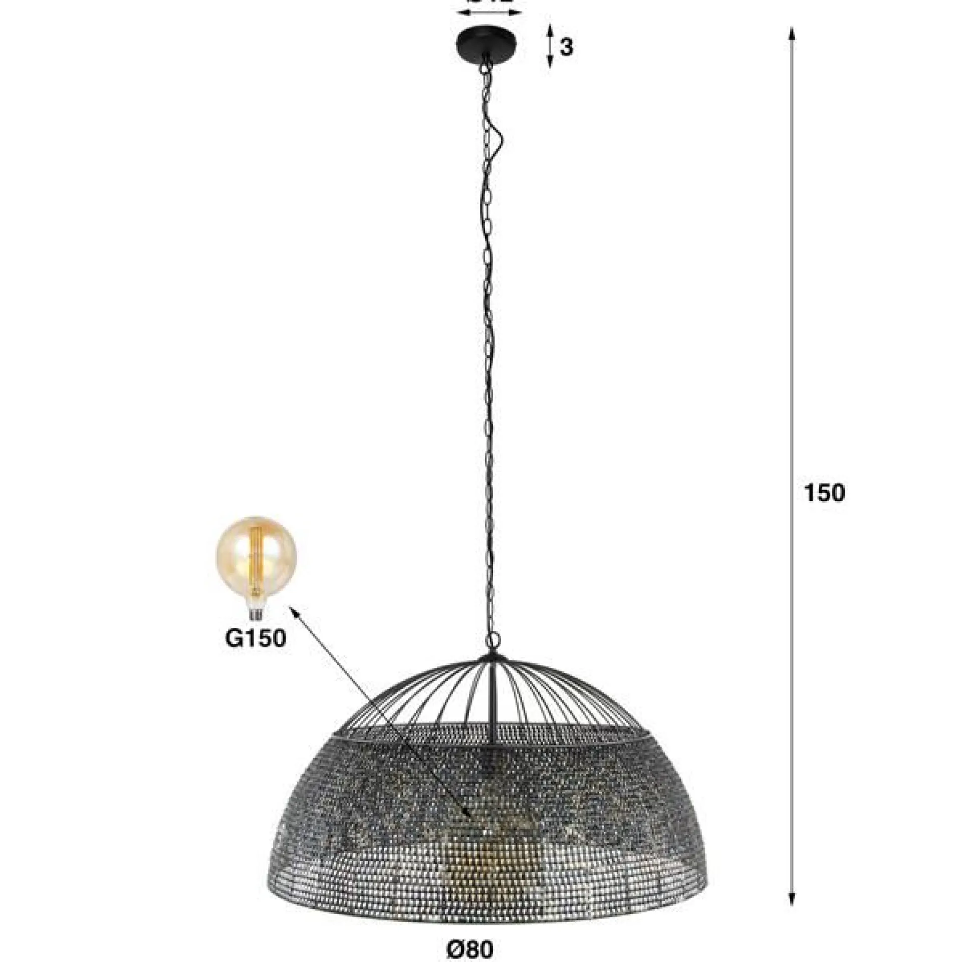 Emob Amory Hängeleuchte für 1 Lichtquelle-/braun