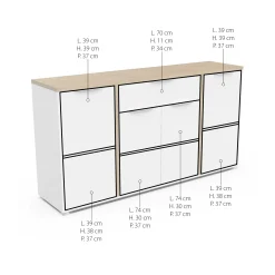 Anrichte Access | 160,7 x 39,6 x 85,6 cm | Weiß