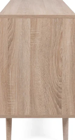 Anrichte Bilal 150cm 3 Türen - Eiche/rafia