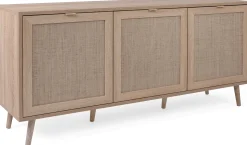Anrichte Bilal 150cm 3 Türen - Eiche/rafia