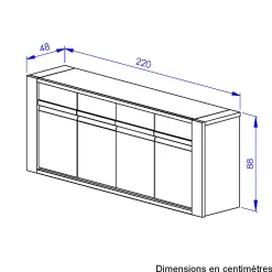 Anrichte Marceau | 220 x 48 x 88 cm | Helvezia Oak Design