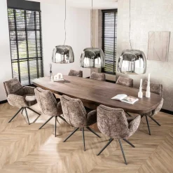 Emob Arcadia Oval Esstisch 300cm - Massiv Akazie Drift