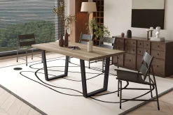 Rousseau Armin 180cm Mango Dekotisch mit Metallfüßen - H75 x B180 x T90 cm