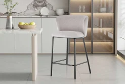 Rousseau Arthur" farbener Stoff-Thekenstuhl | Metallbeine | 88.5x53x50.5cm