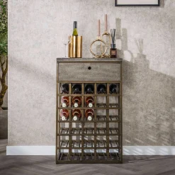 Artisan Ferro Weinschrank mit Schublade in Antique Bronze