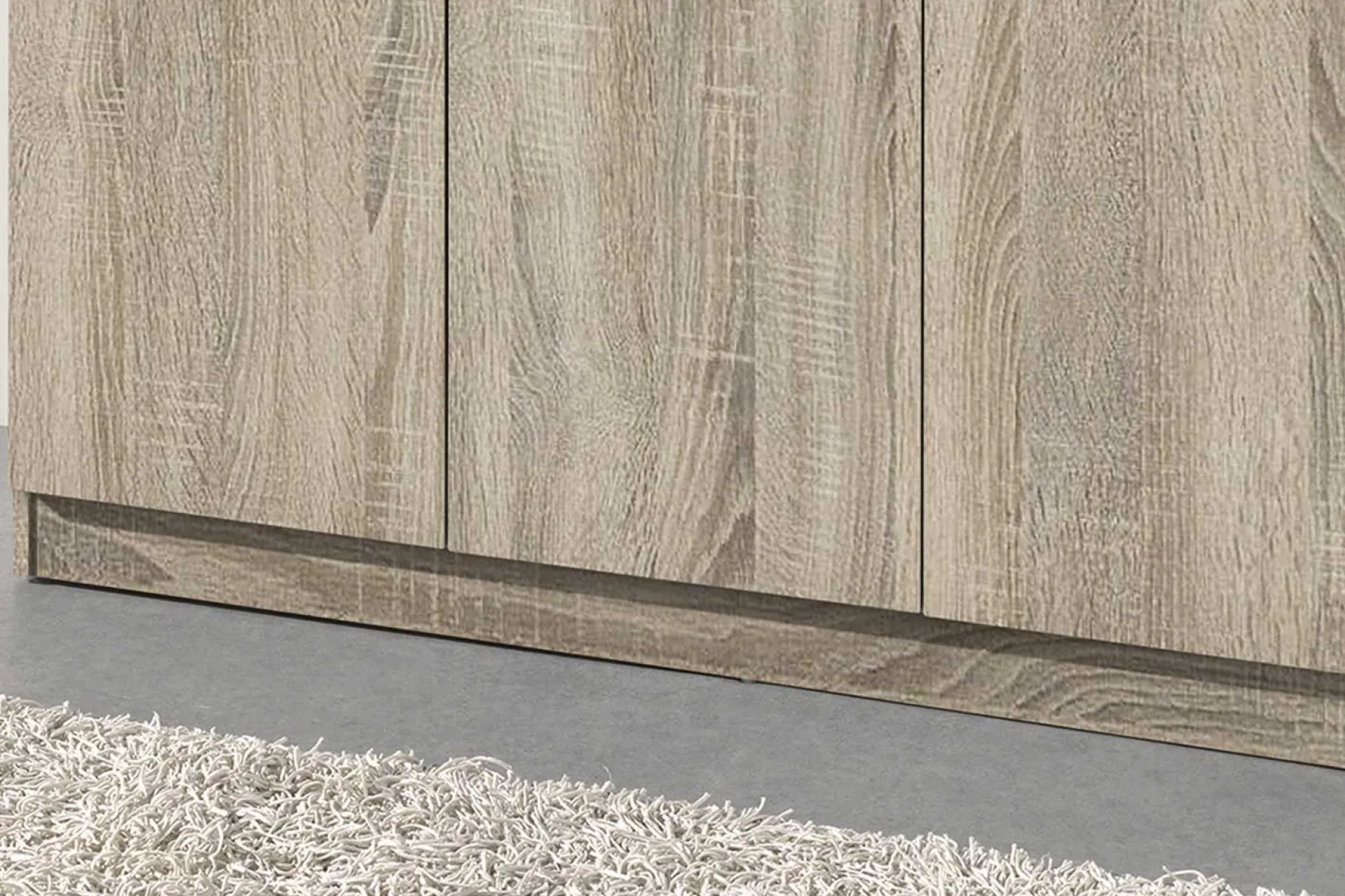 Aufbewahrungsschrank Ray 120cm mit 3 Türen und 4 Einlegeböden - Sonoma Eiche