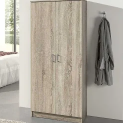 Aufbewahrungsschrank Ray 80cm mit 2 Türen und 4 Einlegeböden - Sonoma Eiche