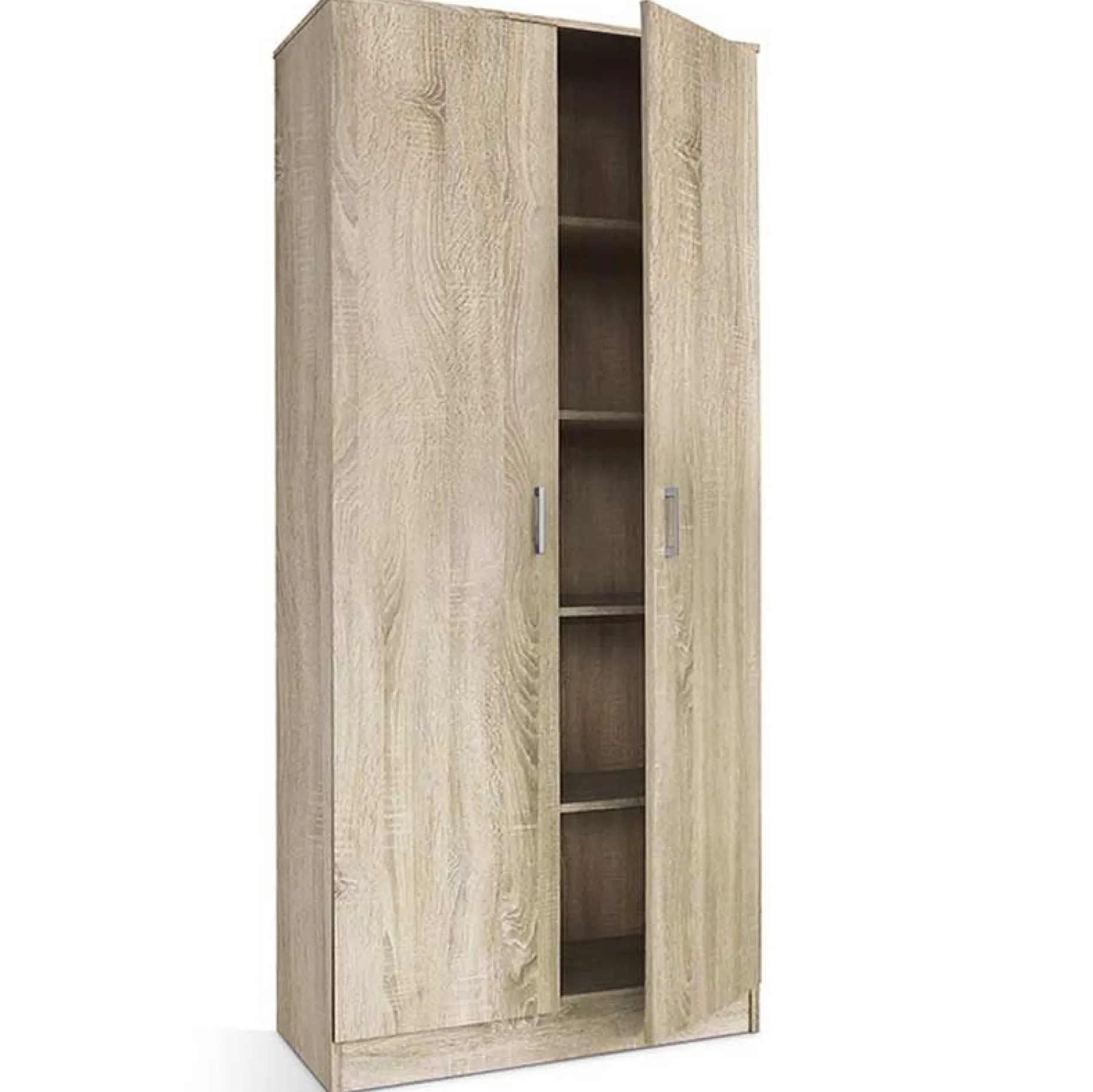 Aufbewahrungsschrank Ray 80cm mit 2 Türen und 4 Einlegeböden - Sonoma Eiche
