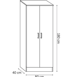 Aufbewahrungsschrank Ray 80cm mit 2 Türen und 4 Einlegeböden - Sonoma Eiche