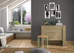 Gautier - Diagone Ausziehbare Konsole Di María | 58 x 90 x 77 cm | Eiche Silva Design