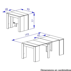 Gautier - Diagone Ausziehbare Konsole Di María | 58 x 90 x 77 cm | Eiche Silva Design