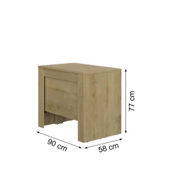 Gautier - Diagone Ausziehbare Konsole Di María | 58 x 90 x 77 cm | Eiche Silva Design