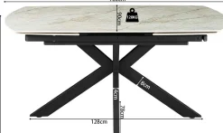 Rousseau Ausziehbarer Esstisch Aries - 160/240x90x77cm - gesinterter Stein -